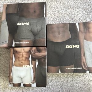 SKIMS Men's Boxer Briefs - Black, Gray, and White